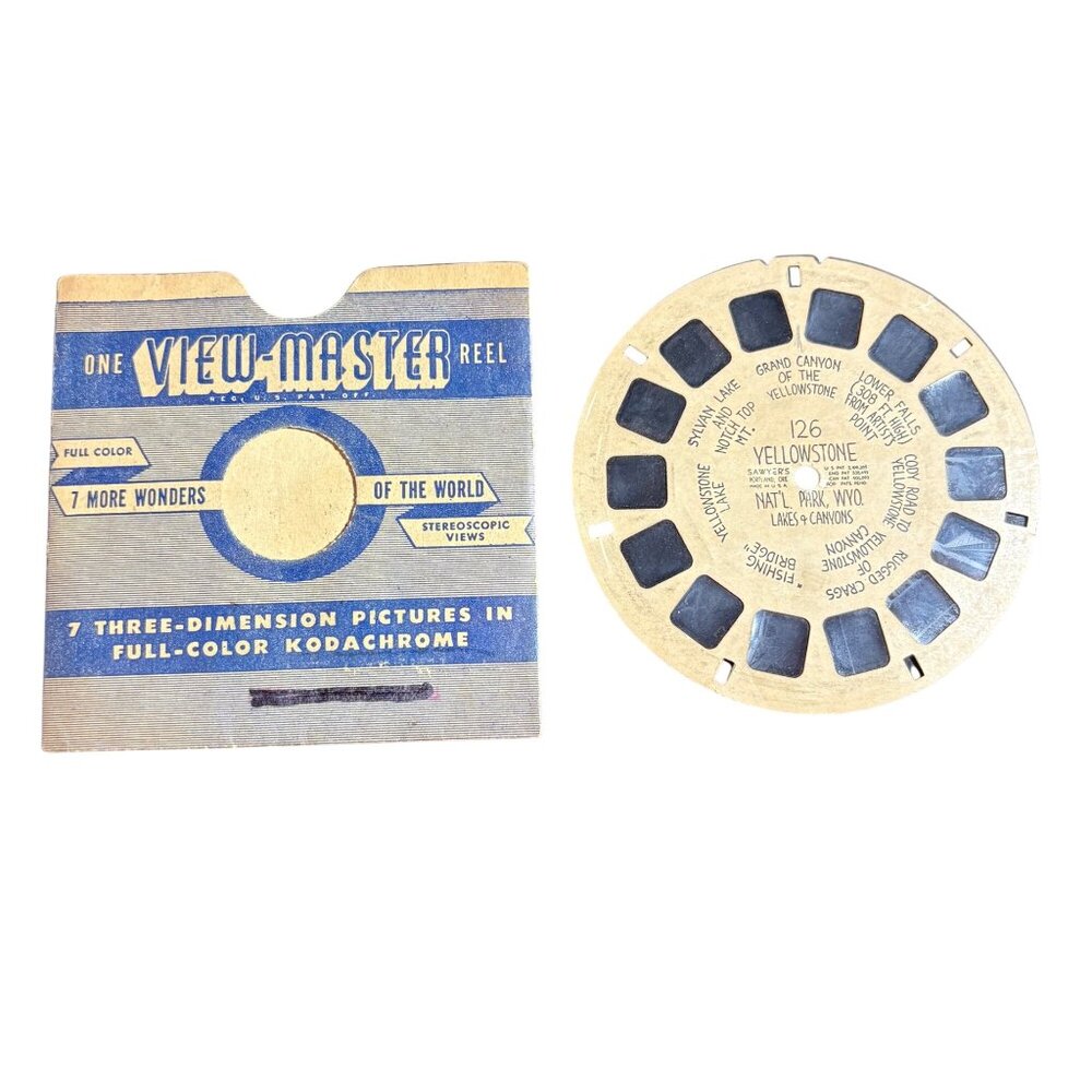 Vintage View-Master Reel 126 Yellowstone National Park Lakes & Canyons